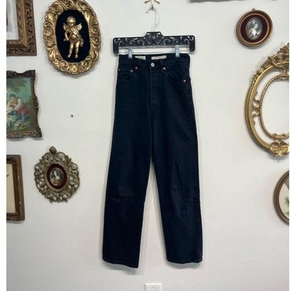 Levi's Premium Ribcage Straight Ankle Jeans Black - Size 24